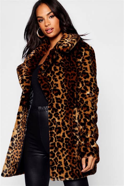 faux cheetah coat|faux fur coat leopard print.